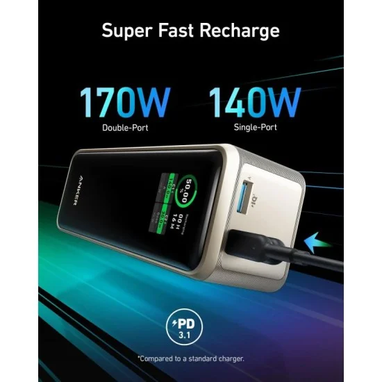 Anker Prime 27,650Mah Power Bank (250W) Series 7 -Black